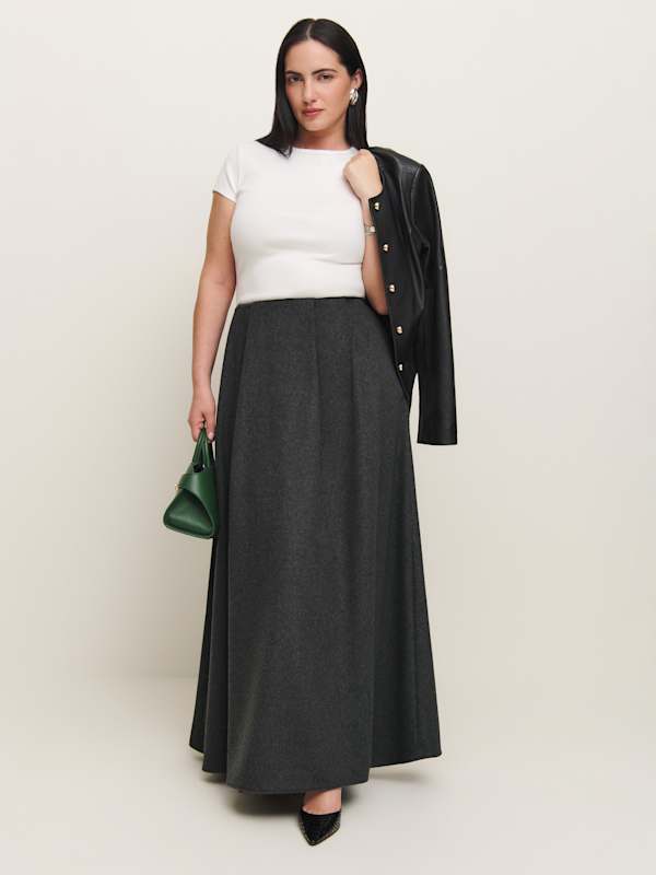Lucy Skirt Es - Charcoal Wool